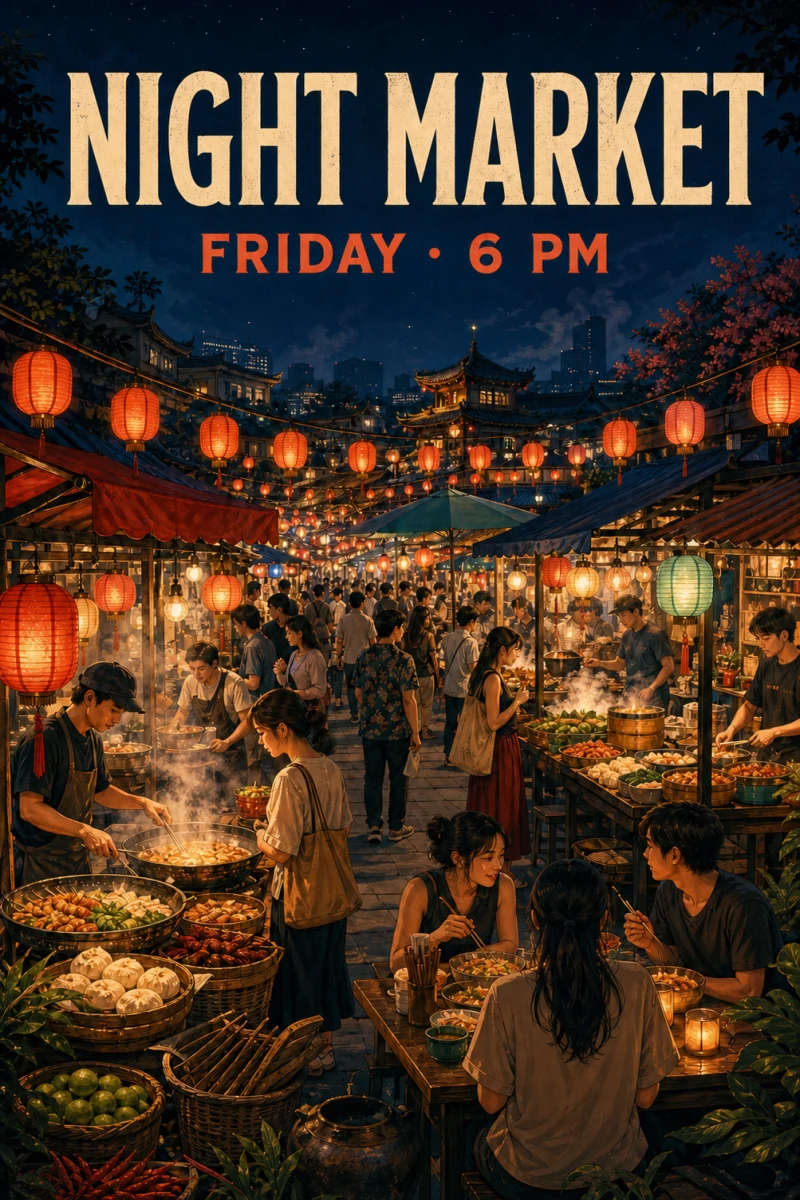 Night market poster